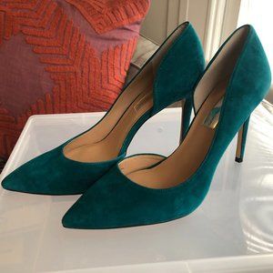 Beautiful Suede Teal Heels (7)